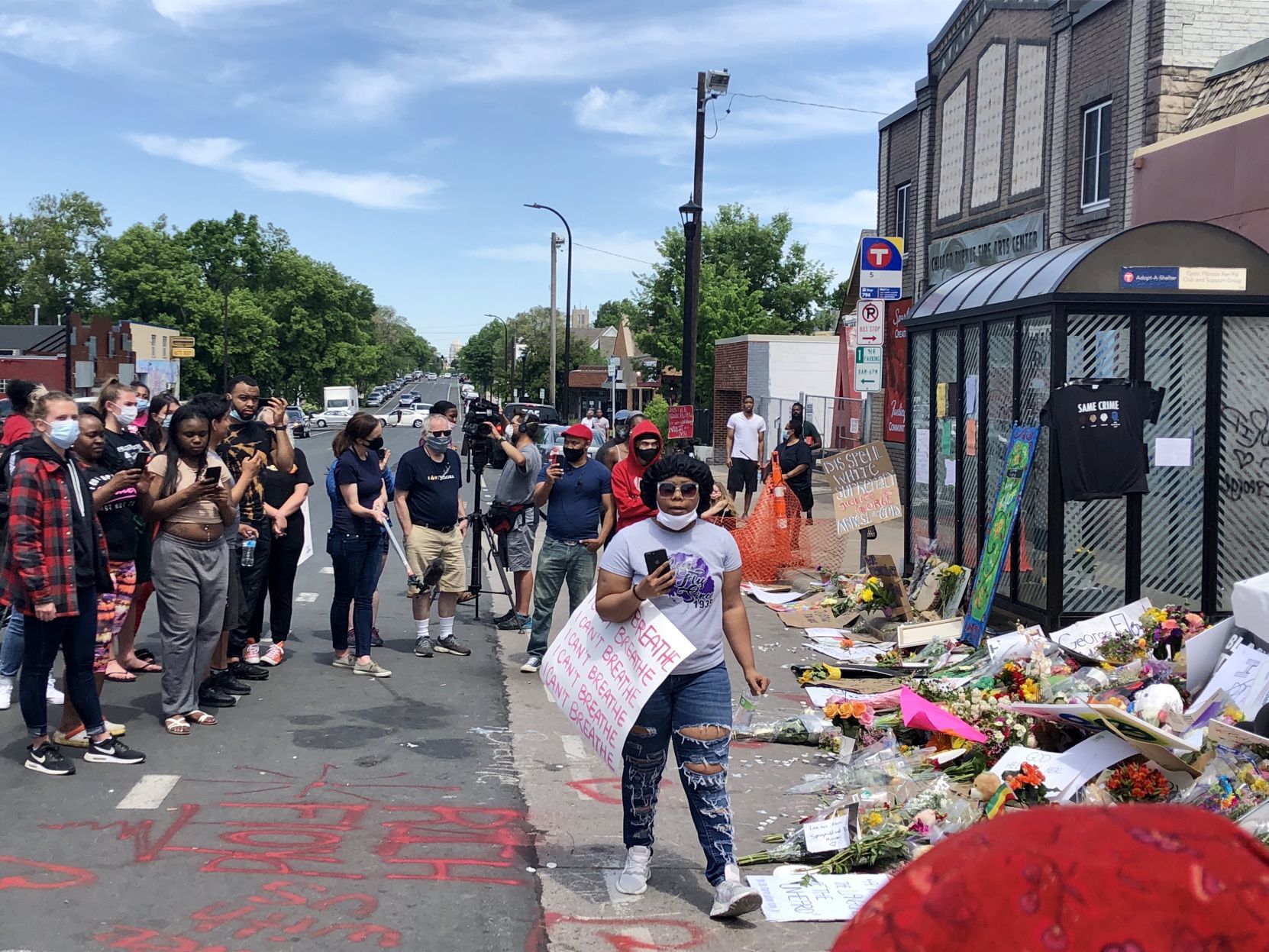 George Floyd memorial gathering in Minneapolis